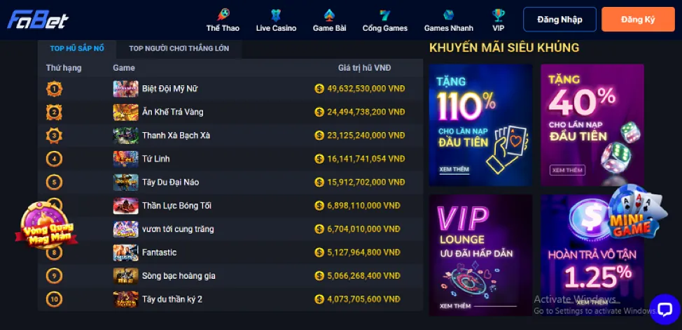 Hoàn Trả Cược Thua và VIP benvip